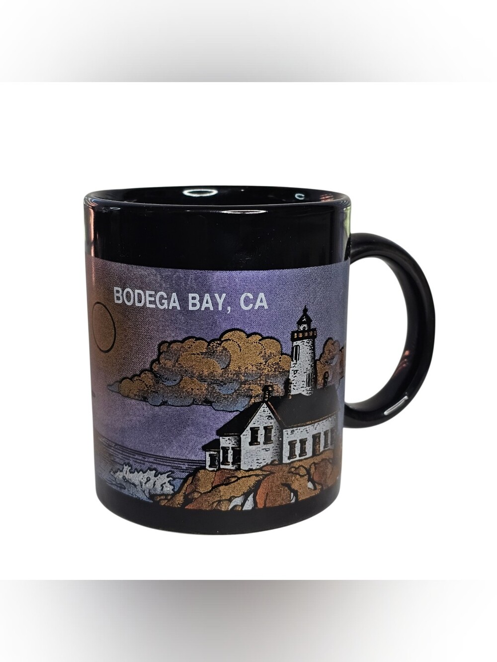 Bodega Bay CA Coffee Mug Vtg Lighthouse Pacific Ocean Coastal Ceramic Cup Smiwes